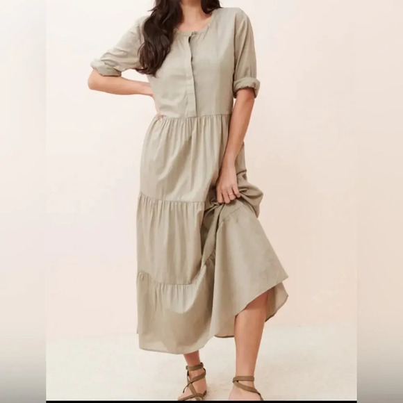 Jenni Kayne Tiered James Maxi Dress Green Size Small - Picture 1 of 5